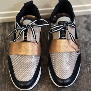 Steve Madden Artic Metallic and Black cut out Women's Sneakers